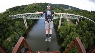 GoProBridge bungee jumping [upl. by Anivel]