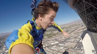 JUMPING OFF A HOTEL IN LAS VEGAS Stratosphere Sky Jump [upl. by Enoch]