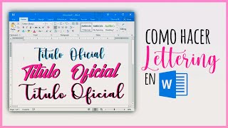 Como hacer Lettering en Word  Consejos  Recomendaciones [upl. by Santoro532]