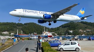 SKIATHOS  LOW Landings and JETBLASTS at the European St Maarten  40 MINUTES Skiathos only [upl. by Sublett]