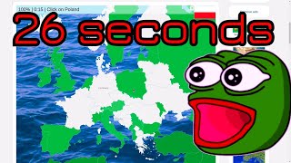 PB Speedrun Seterra Europe Countries in 26 Seconds [upl. by Rowell]