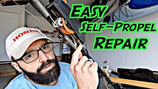 How to Repair SelfPropelled Lawn Mower Cable  Easy Self Propel Repair [upl. by Oecam366]