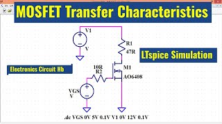 LTSpice MOSFET Transfer Characteristics  Simulation [upl. by Valenba]