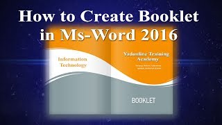 Creating Professional Booklet in ms word  How to Create Booklet in Microsoft word [upl. by Esyned]