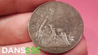 UK 1921 One Penny Coin VALUE  REVIEW [upl. by Anaiviv]