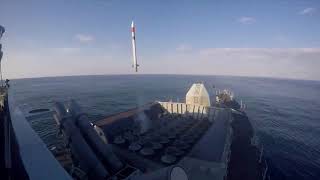 Firings of Sea Ceptor missiles  MBDA CAMM [upl. by Pammi699]