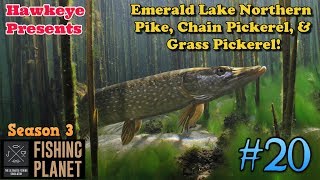 Fishing Planet  20  S3  Emerald Lake Northern Pike Chain Pickerel and Grass Pickerel [upl. by Nybbor406]