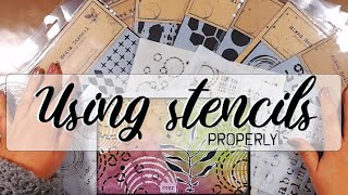 How to use stencils properly 🦋 Mixed media techniques [upl. by Zavras]