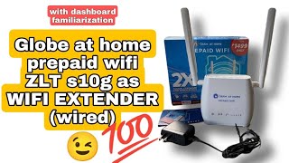 Globe at home prepaid wifi ZLT s10g as WIFI EXTENDER wired [upl. by Eilrak788]