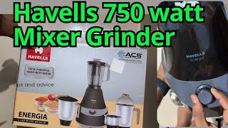 Havells Mixer Grinder Review Energia 750 watt Mixer Grinder 4 Jar mixergrinder [upl. by Ralyat580]