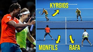 Tennis quotCraziestquot Doubles Match Youve NEVER Seen Before Nadal amp Monfils Facing Nick Kyrgios [upl. by Lester]