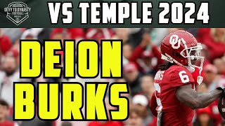 Deion Burks Highlights vs Temple 2024 [upl. by Lletnahc]