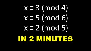 Chinese Remainder Theorem 2minute Method [upl. by Drofiar]