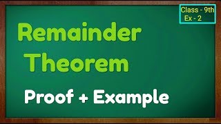 Remainder Theorem class 9th [upl. by Karalee]