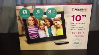 Aluratek 101 inch LCD Digital Photo Frame ASDMPF09 062019 [upl. by Idnam]