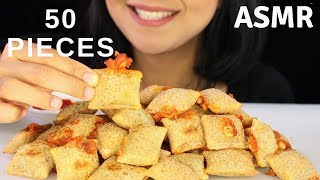 PIZZA ROLLS Totinos Asmr Eating Sounds 50 PIECES [upl. by Philina]