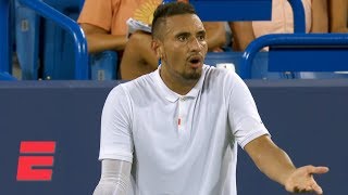 Nick Kyrgios smashes rackets berates chair umpire during latest meltdown  Tennis Highlights [upl. by Cocks]