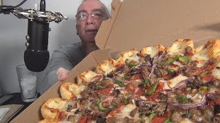 ASMR Eating Pizza Hut Ultimate Cheesy Crust Pizza Whispering [upl. by Marshal738]