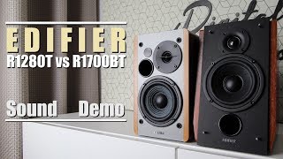 Edifier R1700BT vs Edifier R1280T  Sound Demo w Bass Test [upl. by Schou]