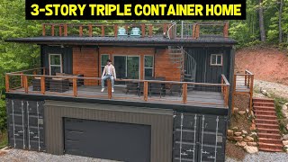 3STORY ULTRAMODERN TRIPLE CONTAINER HOME 1x40 amp 2x20 Containers [upl. by Ahsiek]