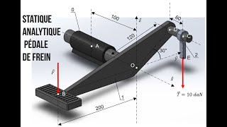 Exercice Statique  Pédale de frein [upl. by Assennej]