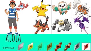 ALL OF ASHS POKEMON gen 1  gen 7 [upl. by Salaidh]