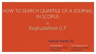 HOW TO SEARCH QUARTILE OF A JOURNAL IN SCOPUS [upl. by Finstad]