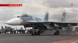 Footage of takeoff and landing of aircraft from the aircraft carrier Admiral Kuznetsov [upl. by Rehpotsyrhc268]