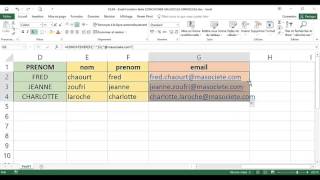 Excel  3 Avancé  Cours Fonctions Texte CONCATENER MAJUSCULE MINUSCULE [upl. by Asyral]