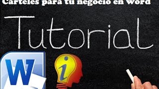 Como hacer Carteles en Word [upl. by Abbate]