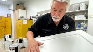 Spray Painting The Perfect White Finish For Cabinets [upl. by Rap354]