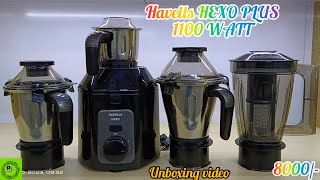 Havells HEXO Plus 1100 Watt 4 jars Mixer Grinder Unboxing Review Full Demo Best Mixer Grinder [upl. by Ibib202]