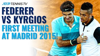 Roger Federer vs Nick Kyrgios Extended Highlights From First Meeting at Madrid 2015 [upl. by Atikihs]