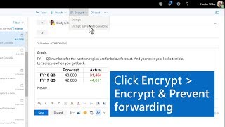 Encrypt an email and prevent forwarding in Outlook [upl. by Gredel]