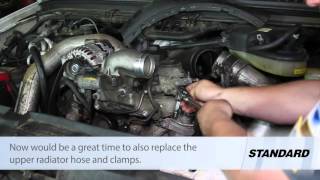 Ford 60 Powerstroke Thermostat Replacement [upl. by Esertap]