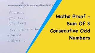 Prove That The Sum Of 3 Consecutive Odd Numbers Is Always A Multiple Of 3 Maths Proof [upl. by Feucht]