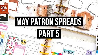 Plan With Me  May Patron Spreads Pt 5  Ewa and Asa  Classic Happy Planner  Summer amp Guinea Pigs [upl. by Xam343]