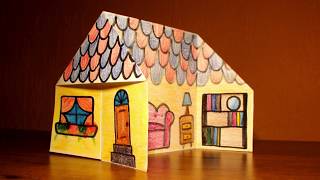 DIY MINI DOMEK 3D  ORIGAMI  DOLLHOUSE [upl. by Saum]