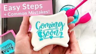 How to Use a Cookie Stencil w Royal Icing  Tips Tricks Common Mistakes [upl. by Ayidan]