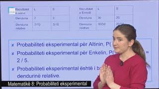 Matematikë 8  Probabiliteti eksperimental [upl. by Yezdnil]