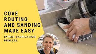 Solid Surface Cove Countertop Routing and Sanding  Expert Fabrication Process [upl. by Nwadahs]