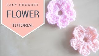 CROCHET Simple Flower tutorial  Bella Coco [upl. by Annoynek127]