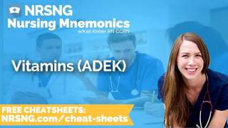 Vitamins ADEK Nursing Mnemonics Nursing School Study Tips [upl. by Htebasile655]