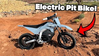 FIRST TIME RIDING ELECTRIC PIT BIKE [upl. by Elleinaj]