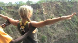 Bungee Jumping at Victoria Falls Pt 1 [upl. by Ojybbob]