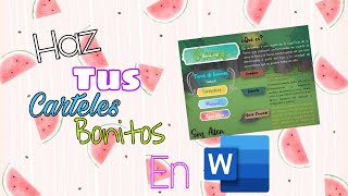 Como crear Carteles bonitos en Word [upl. by Einaffets]