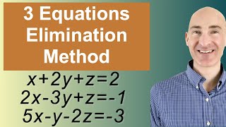 Solving Systems of 3 Equations Elimination [upl. by Assiruam]