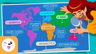 CONTINENTS and OCEANS for Kids  Compilation  How many continents and oceans are there [upl. by Nabi]