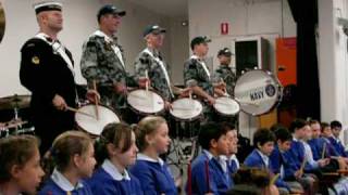 Australian Navy Band performs Waltzing Matilda with Matraville schoolchildren [upl. by Vogel]