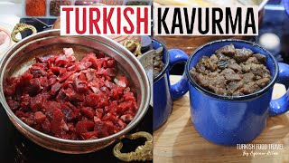 How To Make Turkish Kavurma  Cooked Meat Log [upl. by Ahseenak232]